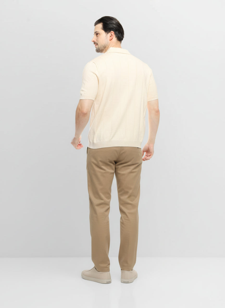 René Knit Polo Shirt Beige