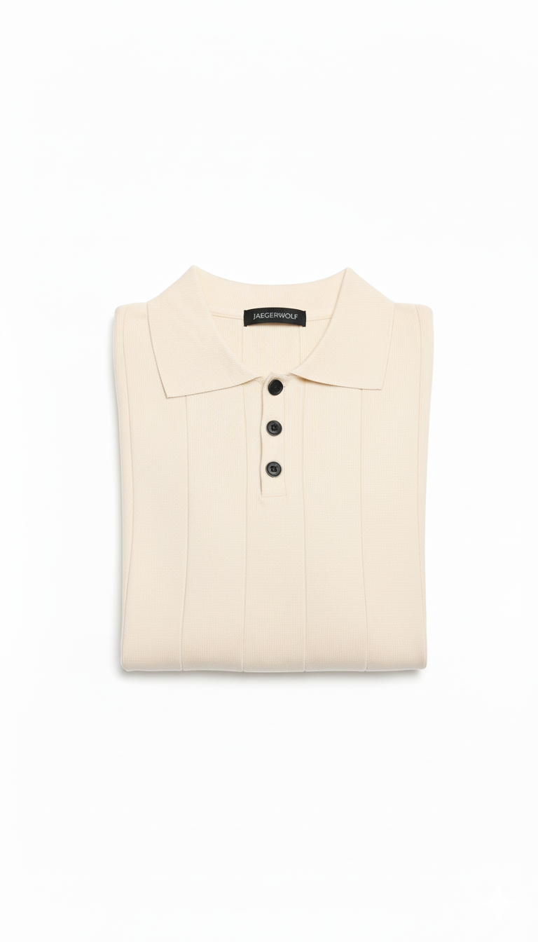 René Knit Polo Shirt Beige