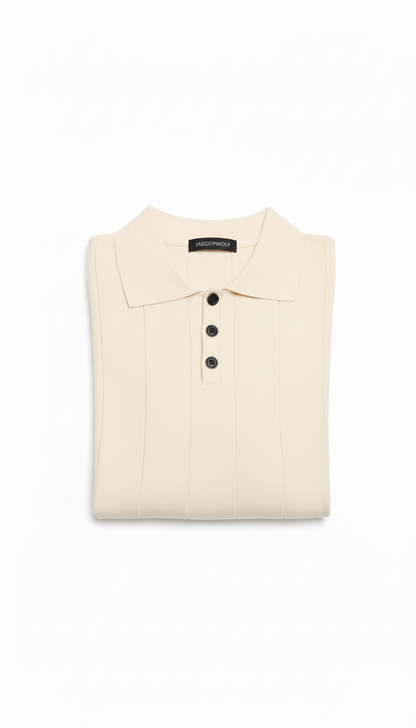 René Knit Polo Shirt Beige